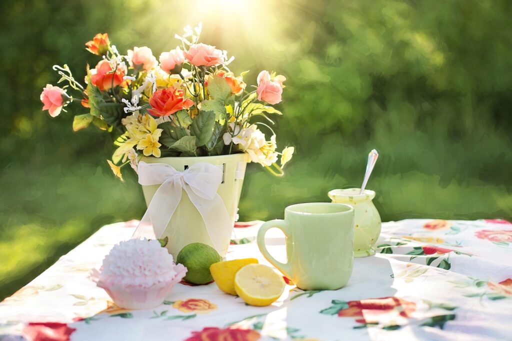 summer, still-life, garden, outdoors, beautiful flowers, flowers, flower wallpaper, dish, nature, green flower, green life, green summer, green garden, flower background, green gardening