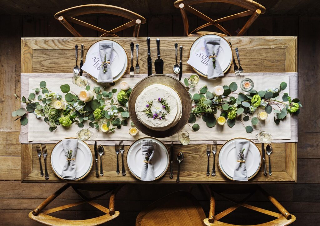 champagne, decoration, dining, dining table, dish, event, fancy, flower background, nature, flower, lunch, meal, flower wallpaper, party, beautiful flowers, present, restaurant, seats, service, setting, silverware, supper, table, tableware, wine, wooden table