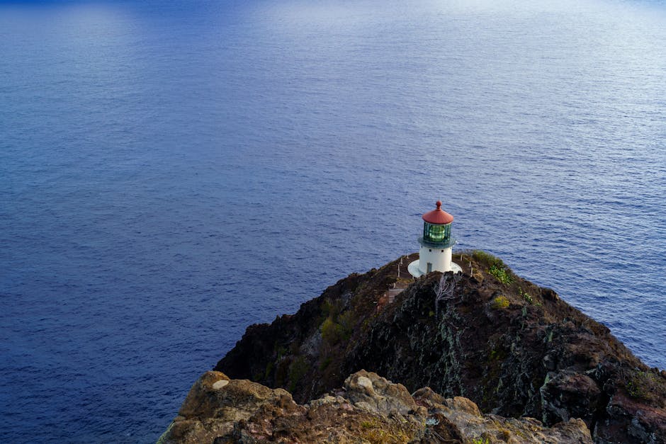 Stunning view of Makapu'u Point Lighthouse overlooking the vast ocean in Hawaii.