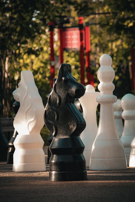 Giant backyard chess set for ultimate backyard games.